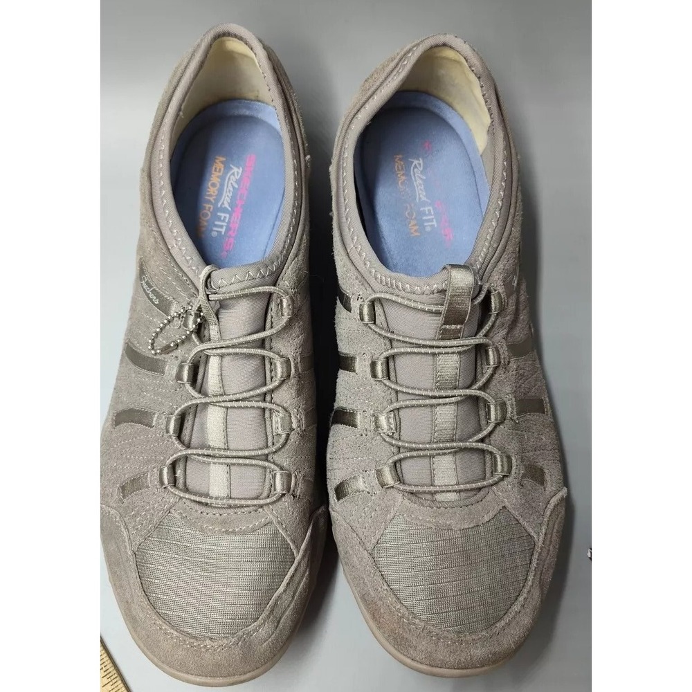 Skechers Women Bungee Bikers Slip on Relaxed Fit  Sz 9.5 US Shoes - 22478 Gray